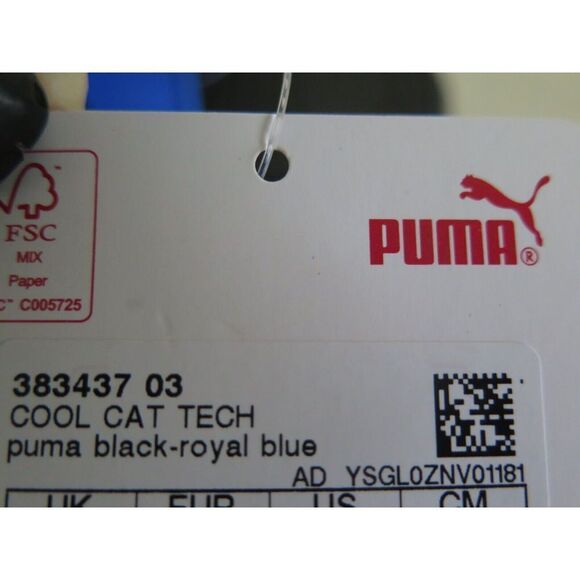 Puma 383437 03 Men's Sz 9 Puma Black/Royal Blue Cool Cat Tech Slides - Picture 5 of 11